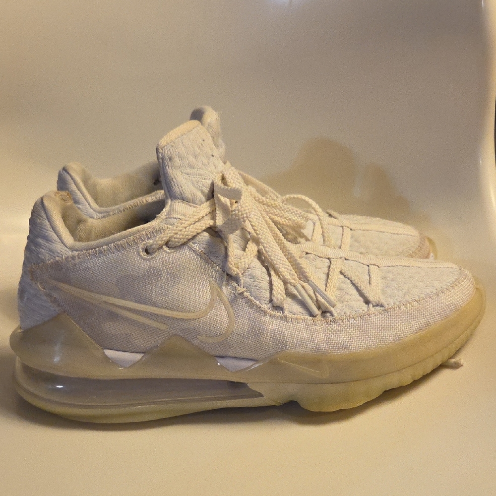Nike White and Cream Low-Top Athletic Sneakers